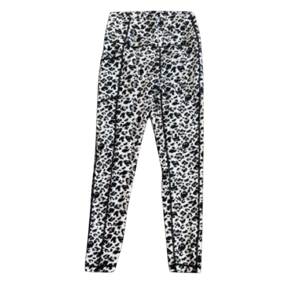 Active Zyia Black and White Animal Print Leggings size 4 athletic workout gym